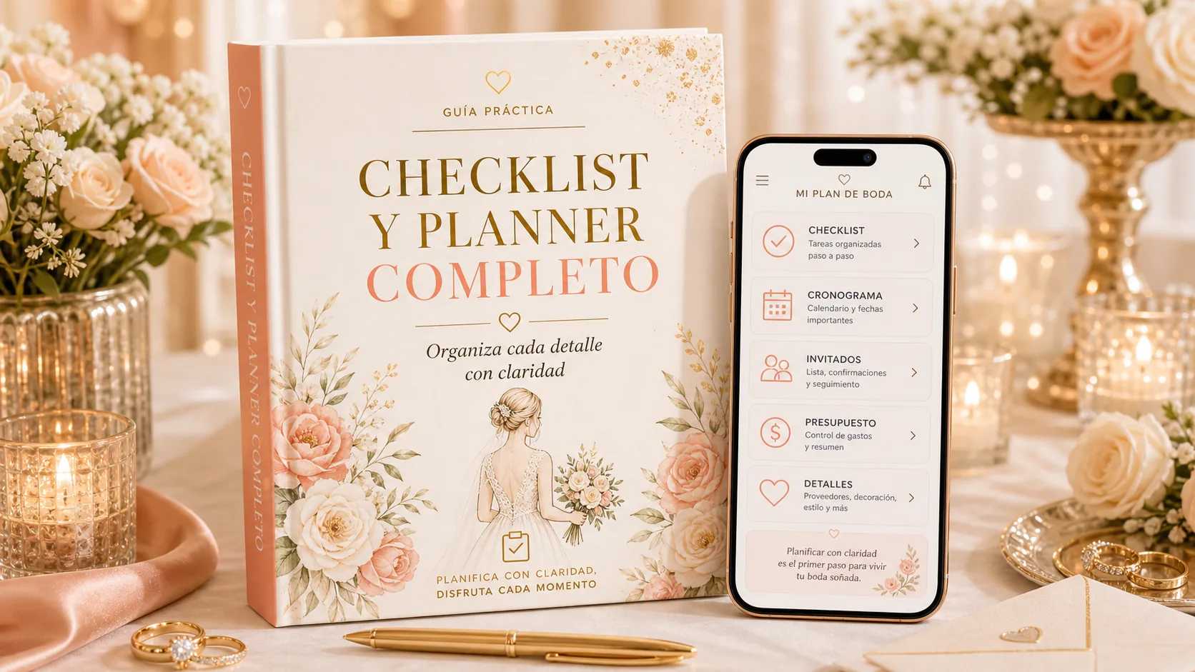Mockup del bono Checklist + Planner completo