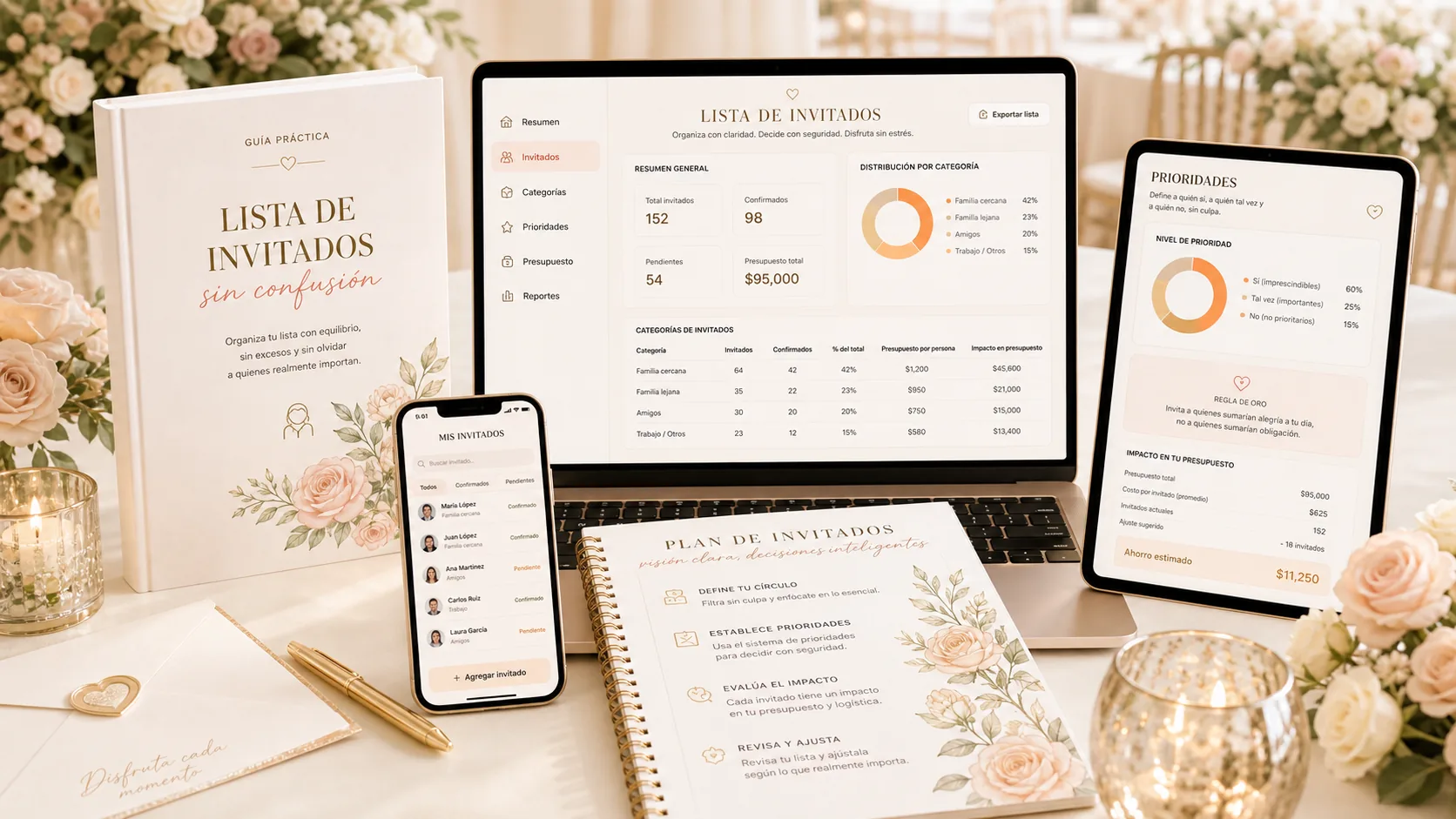 Mockup del contenido sobre lista de invitados sin caos