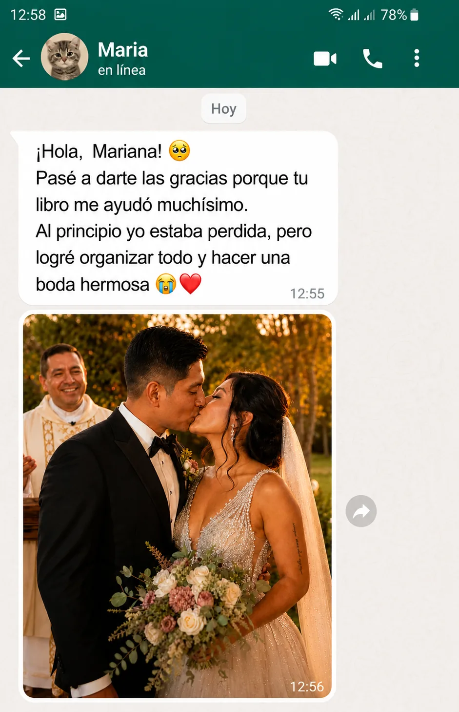Testimonio en imagen sobre sentir más dirección durante el proceso